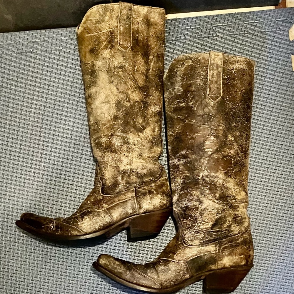 Sendra Distressed/ Crackle Leather Women’s Cowboy Boots Size 9